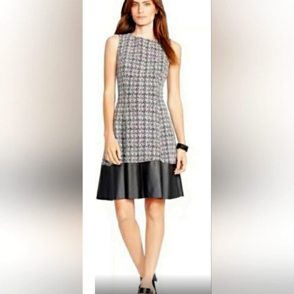 Lauren Ralph Lauren Dresses & Skirts - Lauren Ralph Lauren black and white sleeveless dress with faux leather hem